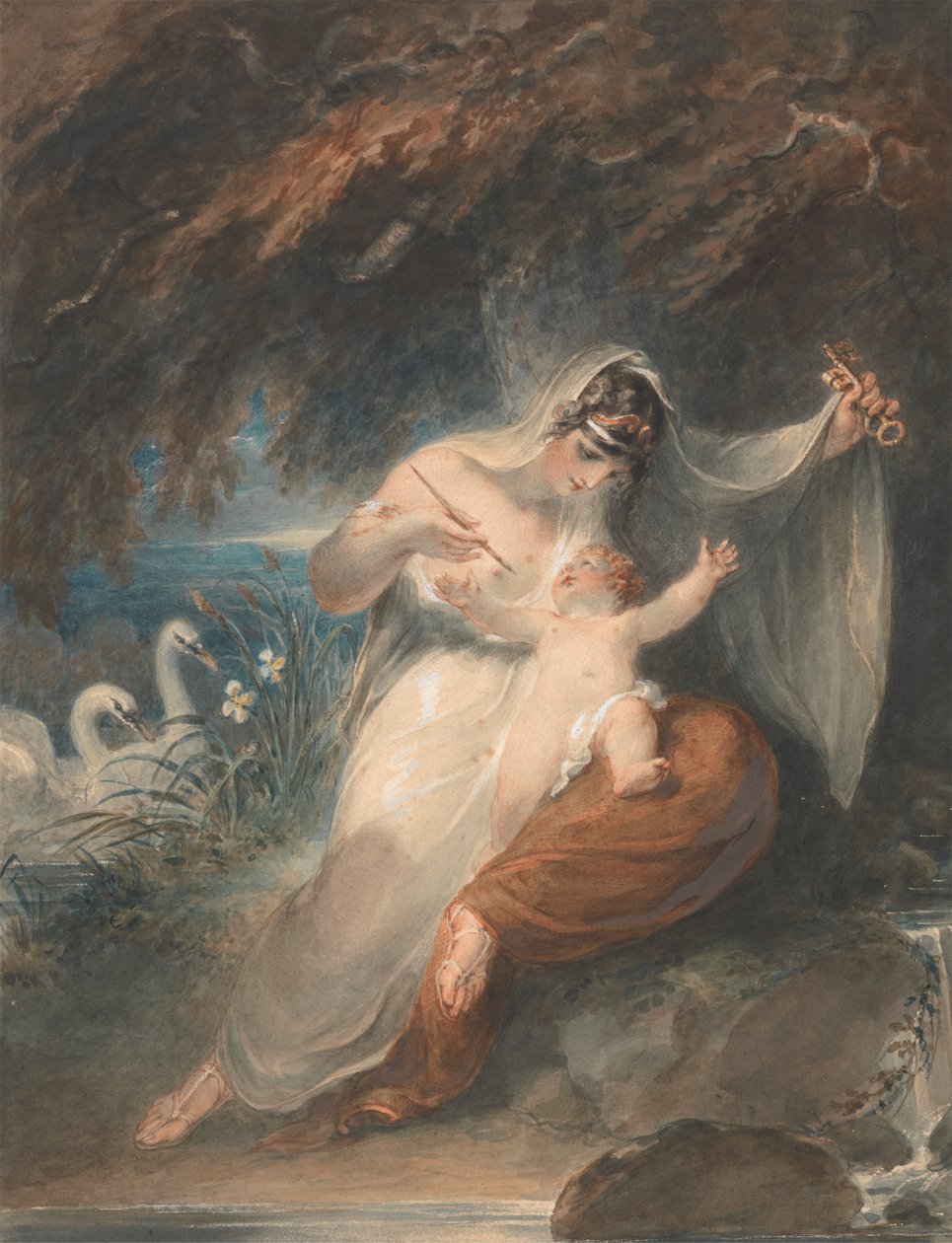 A natureza revela-se ao bebé Shakespeare: Thomas Gray, The Progress of Poesy, III.1 de William Hamilton