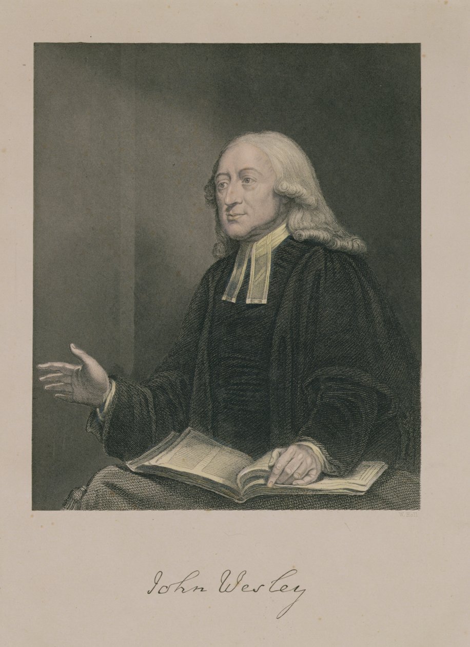 Retrato de John Wesley (1703-91) gravado por William Holl (1807-71) pub. de A. Fullarton und Co. de William Hamilton