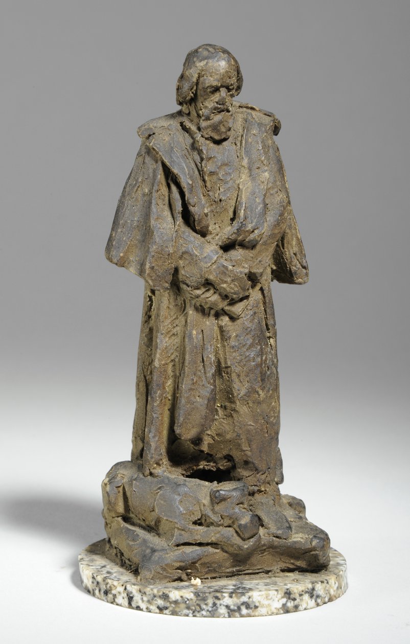 Maquete para Alfred, Lord Tennyson sentado no Trinity College, Cambridge, c.1909 (gesso) de William Hamo Thornycroft