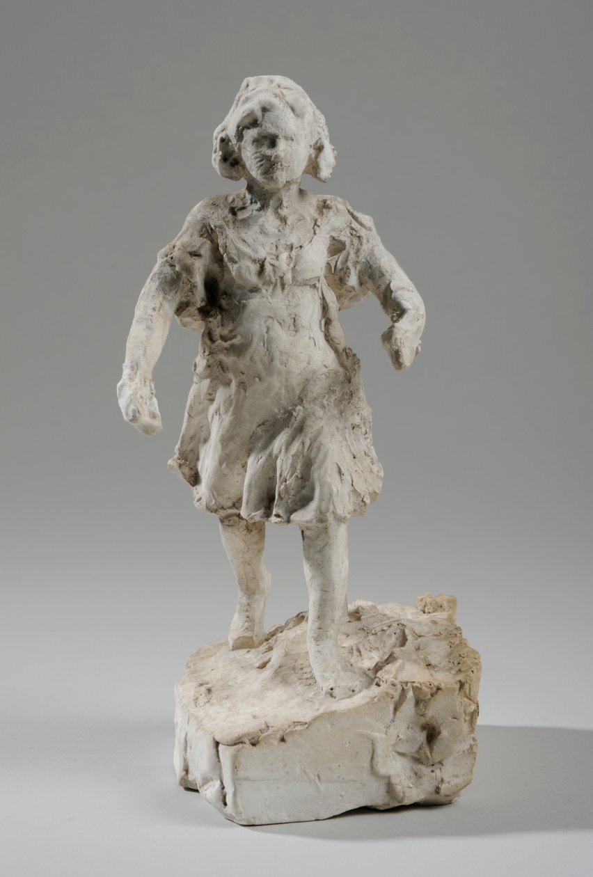 Maquete para a figura de uma garota correndo (gesso) (ver também 440336) de William Hamo Thornycroft