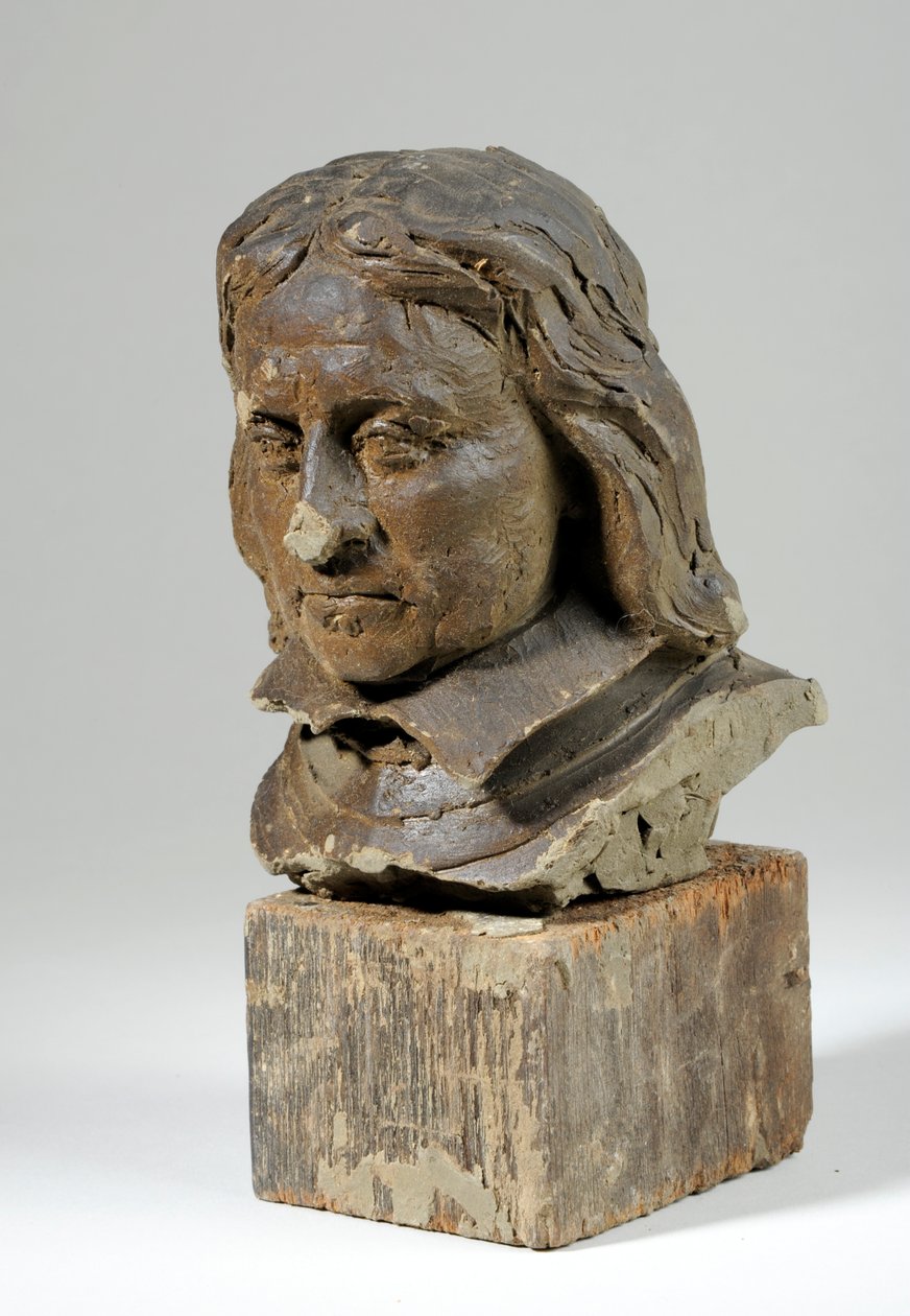 Retrato de Oliver Cromwell (cera e madeira) (ver também 440363) de William Hamo Thornycroft