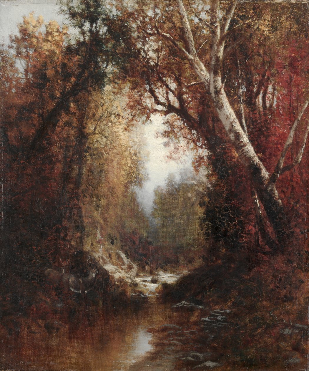 Cena do outono nos Adirondacks, 1877. de William Hart