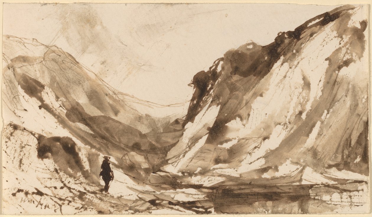 Vale profundo na paisagem montanhosa de William Hart