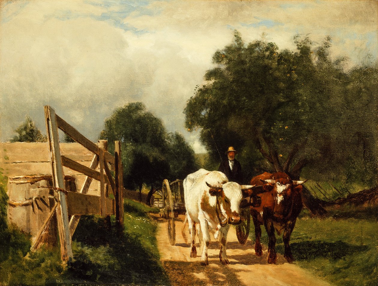 O carro de bois (óleo sobre tela) de William Hart