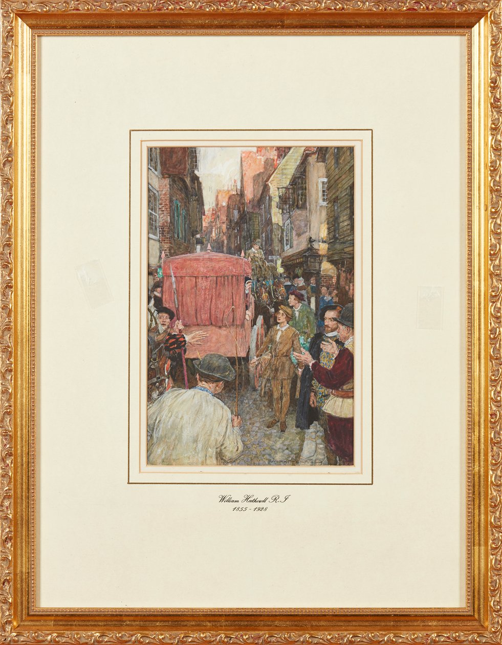 Um engarrafamento elizabetano (lápis e aquarela) de William Hatherell