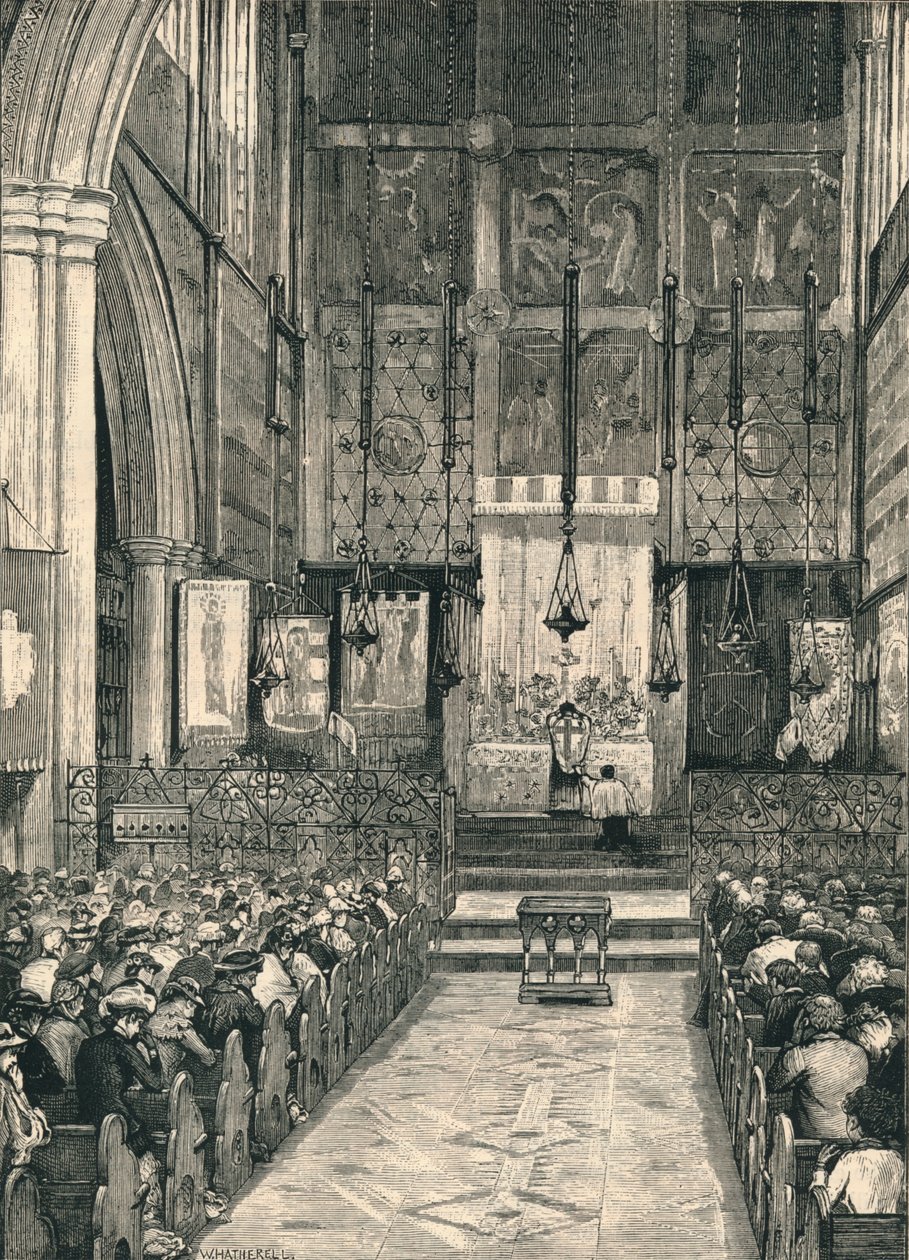 Interior da Igreja de St. Albans, Holborn, final do século XIX. de William Hatherell