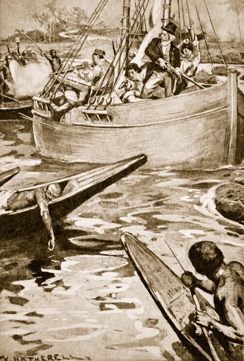 A última resistência do Mungo Park contra os nativos nas corredeiras de Bussa de William Hatherell