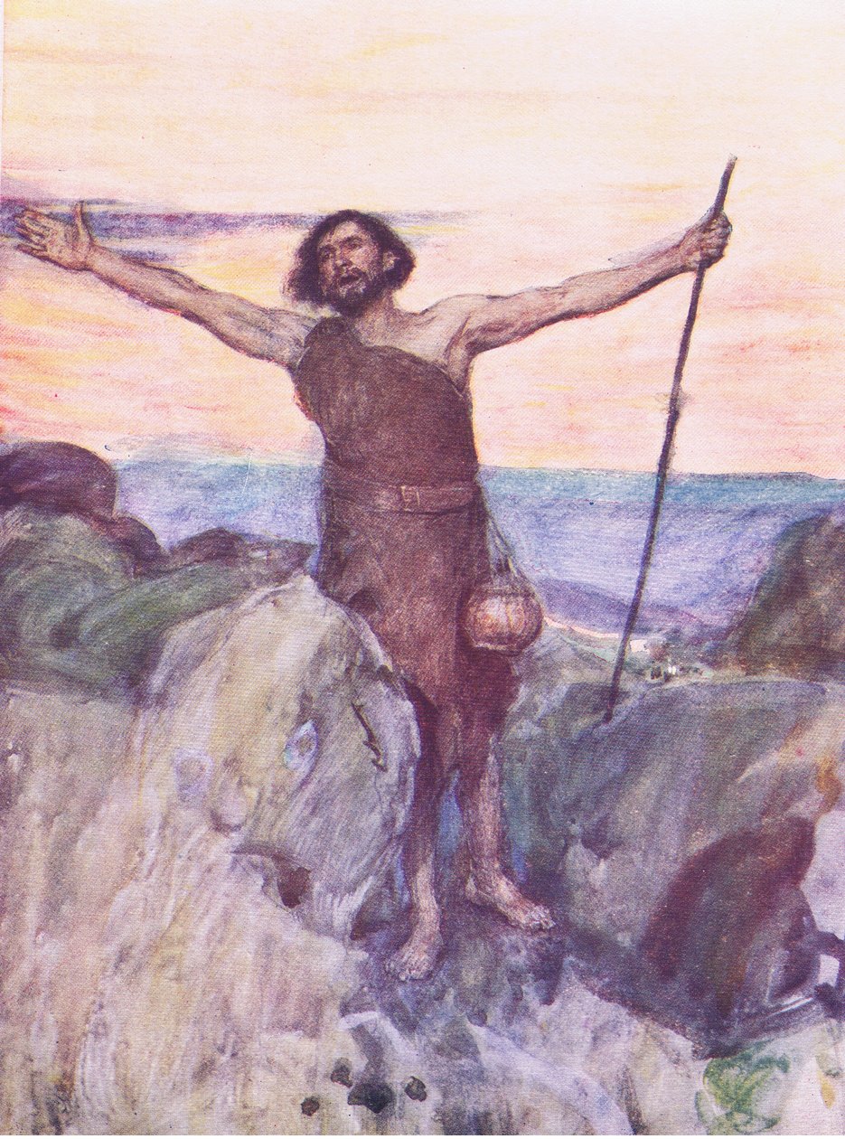 A voz de quem clama no deserto, de The Bible Story publicado por Hodder & Stoughton, c.1930 de William Hatherell