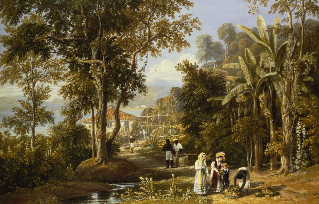 Cena de jardim na costa de Bragança, Rio de Janeiro, 1827 de William Havell
