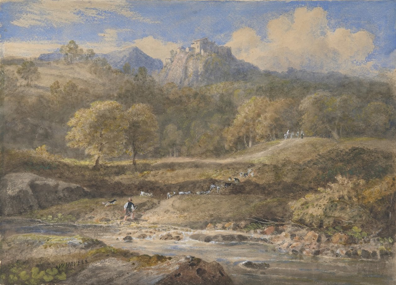Licença, perto de Roma: Vila de Horácio, ca. 1828-29. de William Havell