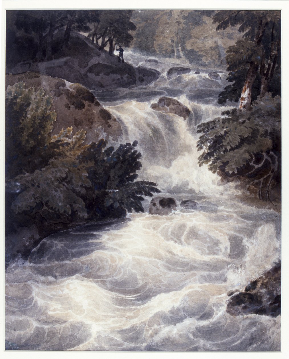 Cachoeira em Ambleside, visto através de uma janela, 1807 de William Havell