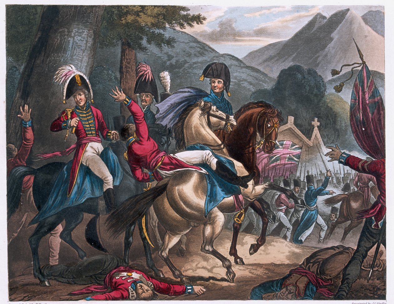 Batalha perto da vila de Sorauren, 1813 de William Heath