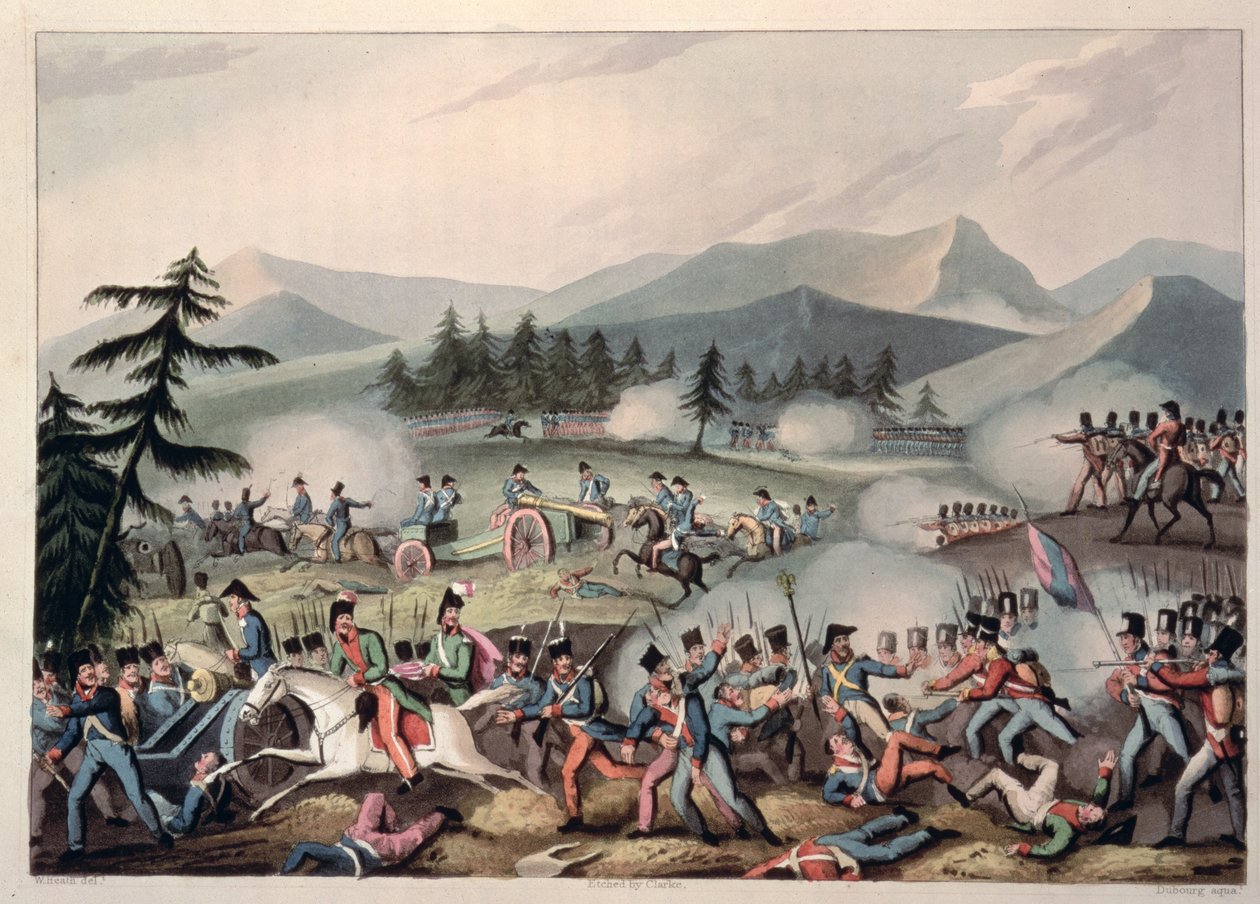 Batalha de Barrosa, 5 de Março de 1811, gravada por I. Clarke, fotografada por M. Dubourg, 1811 (aquatinta) de William Heath