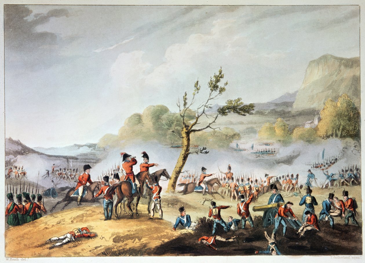 Batalha de Maida, 4 de julho de 1806, gravada por Thomas Sutherland (bc1785) (ver também 225164) de William Heath