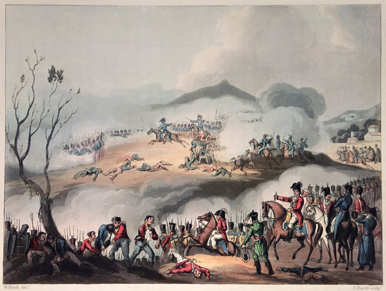 Batalha de Orthes, 27 de fevereiro de 1814, gravada por Daniel Havell de William Heath