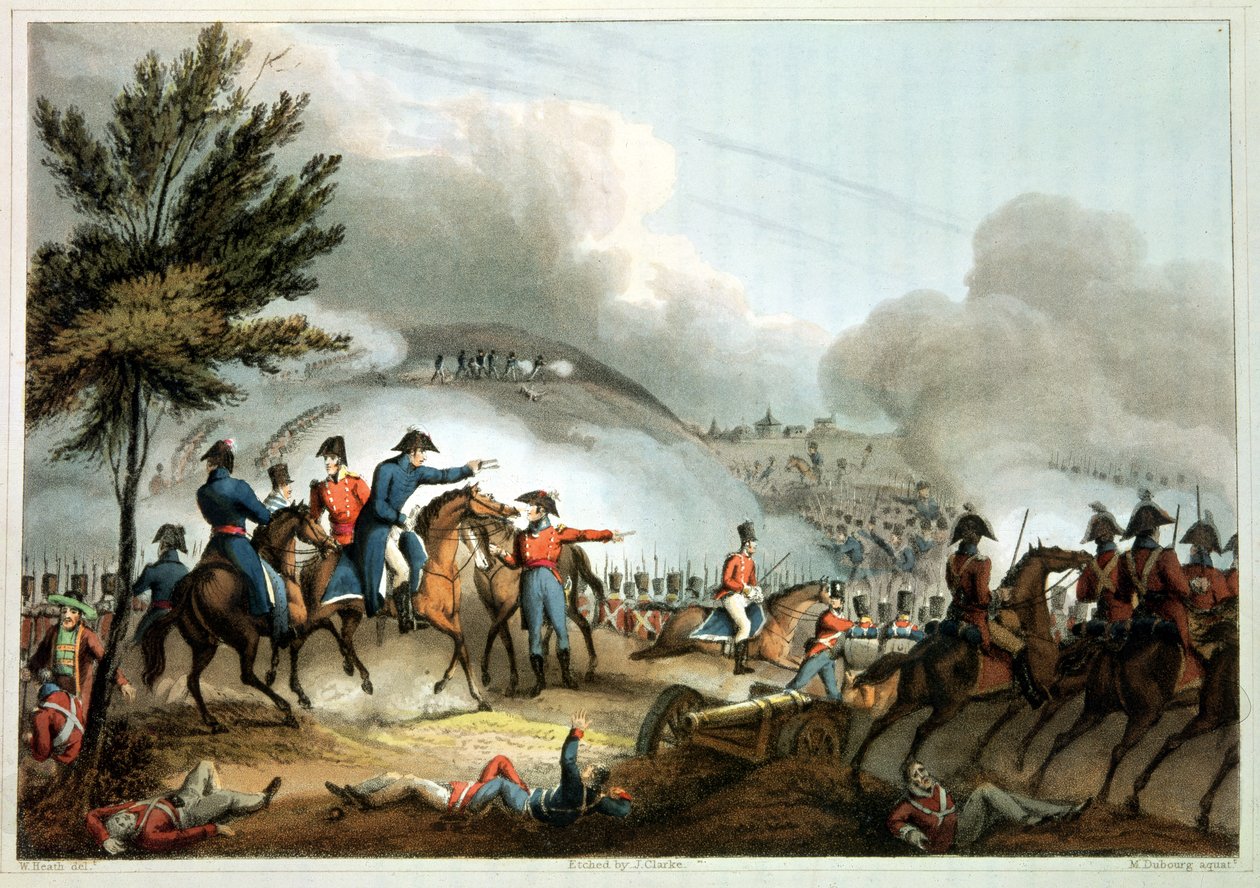 Batalha de Salamanca, 22 de julho de 1812, gravada por J. Clarke, colorida por M. Dubourg (aquatint) de William Heath