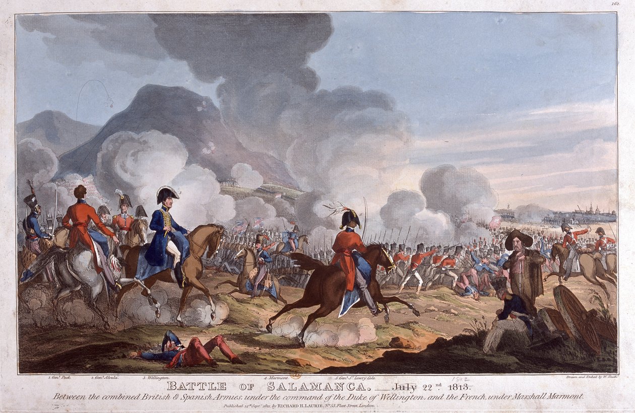 Batalha de Salamanca em 22 de julho de 1812, publicada em 1821 (aquatint) de William Heath
