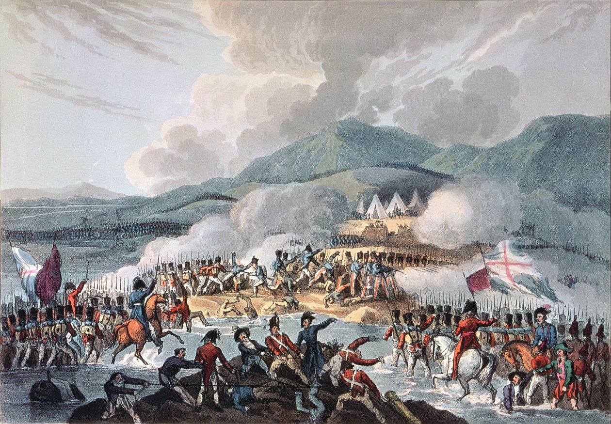 Batalha do Bidassoa, 9 de outubro de 1813: gravado por Daniel Havell de William Heath