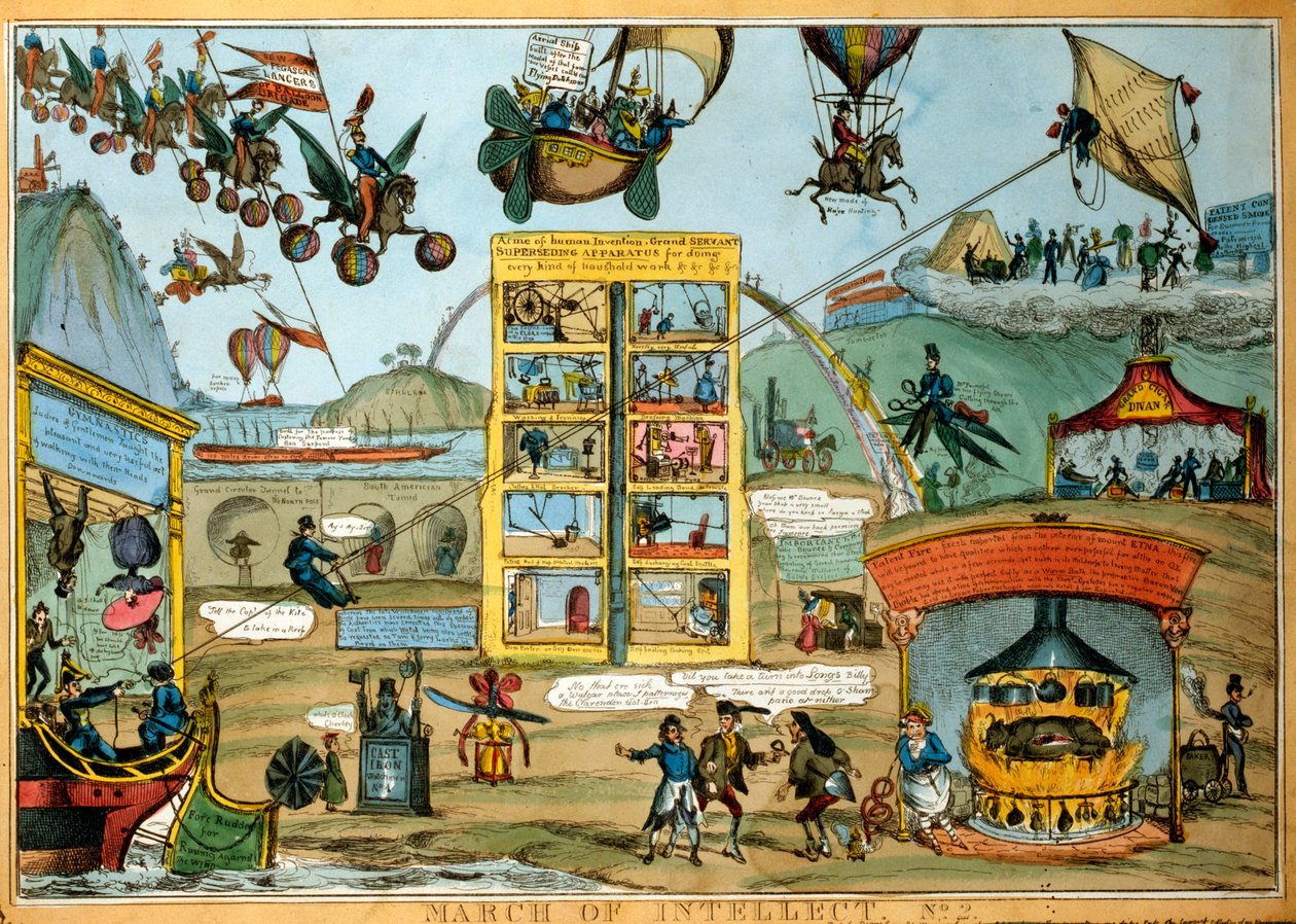 Caricatura de futuras viagens de William Heath