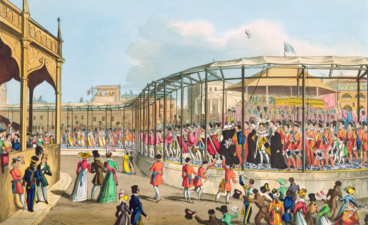Procissão de Coroação de George IV, 1821 (aquatint) de William Heath