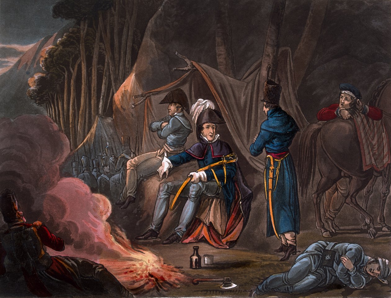 Parada nos Pirinéus em julho de 1813, gravada por JC Stadler, publicada por Thomas Tegg, 1818 de William Heath