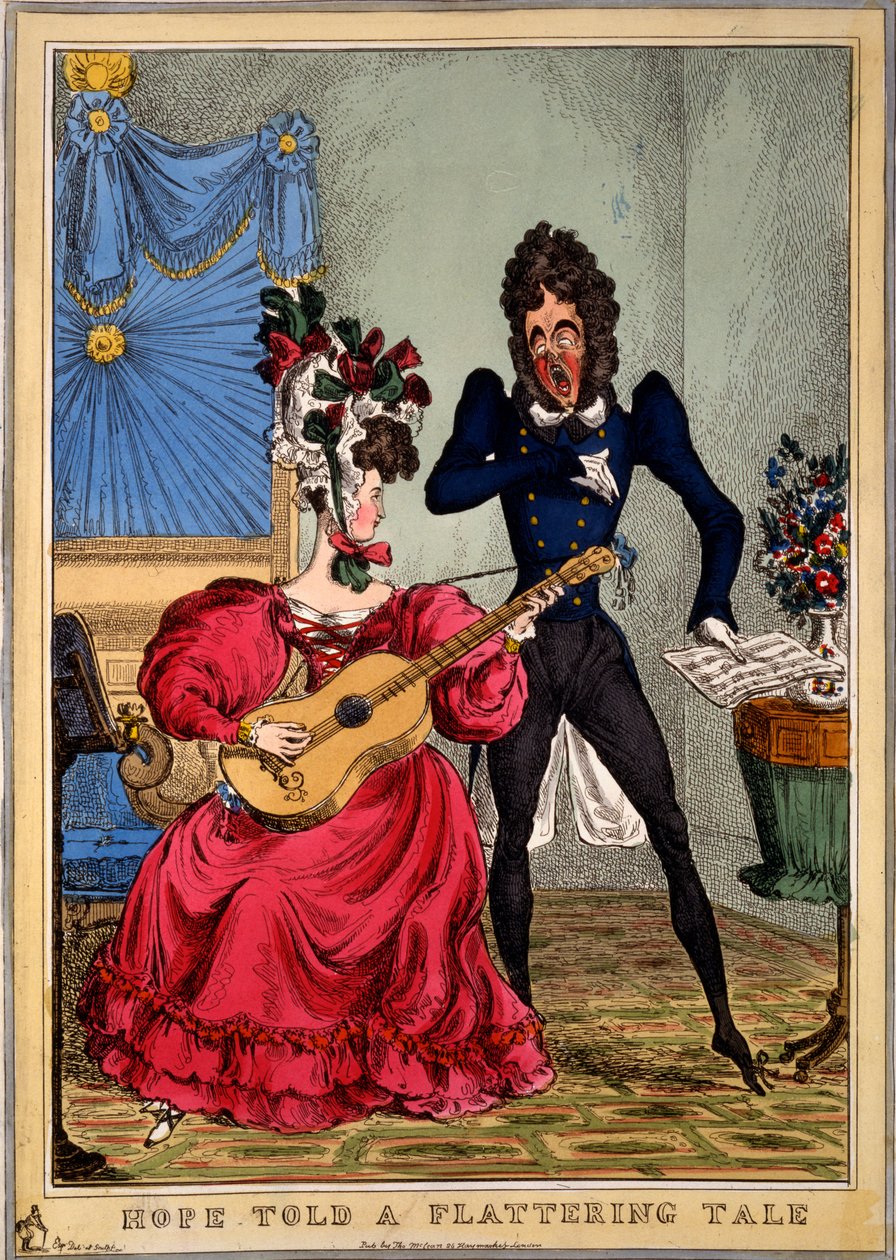 Esperança contada um conto lisonjeiro, 1827 (gravura colorida à mão) de William Heath