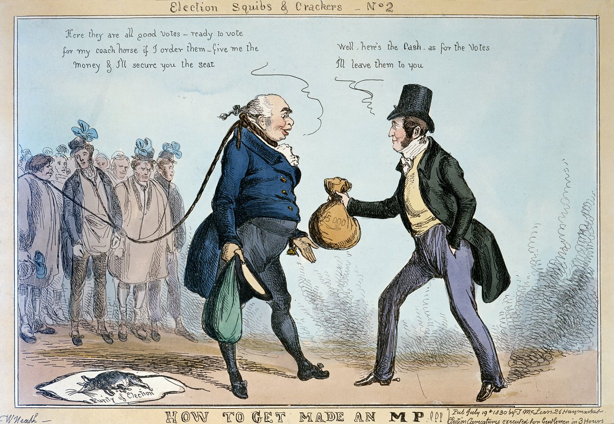 Como se fazer um MP, 19 de julho de 1830 (gravura a cores) de William Heath