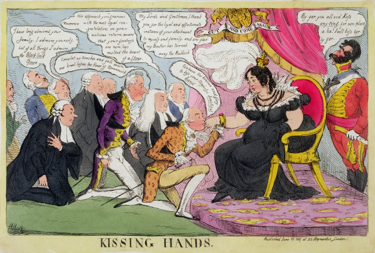 Beijando as Mãos, publicado em 1827 de William Heath