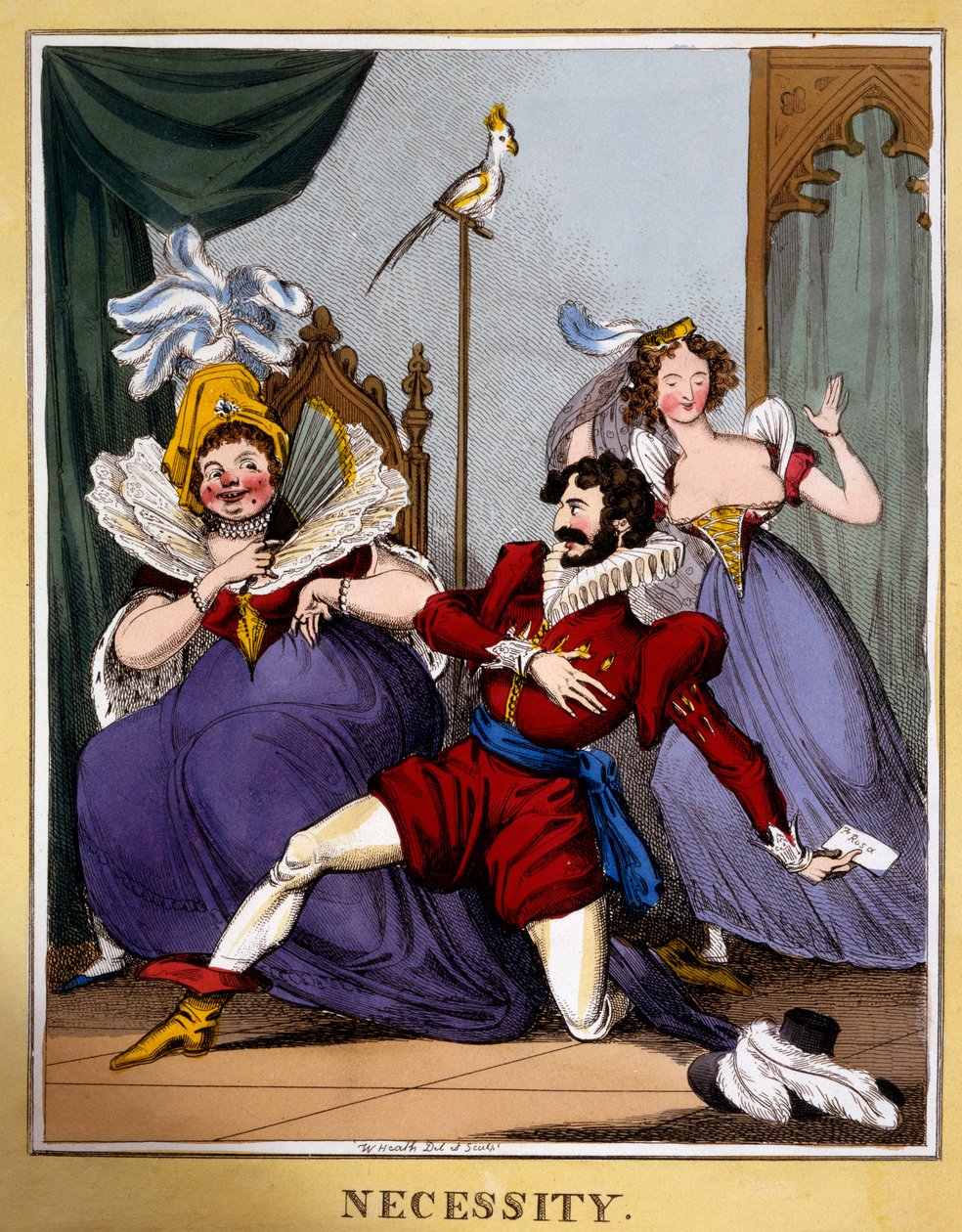 Necessidade, c.1818 (gravura colorida à mão) de William Heath
