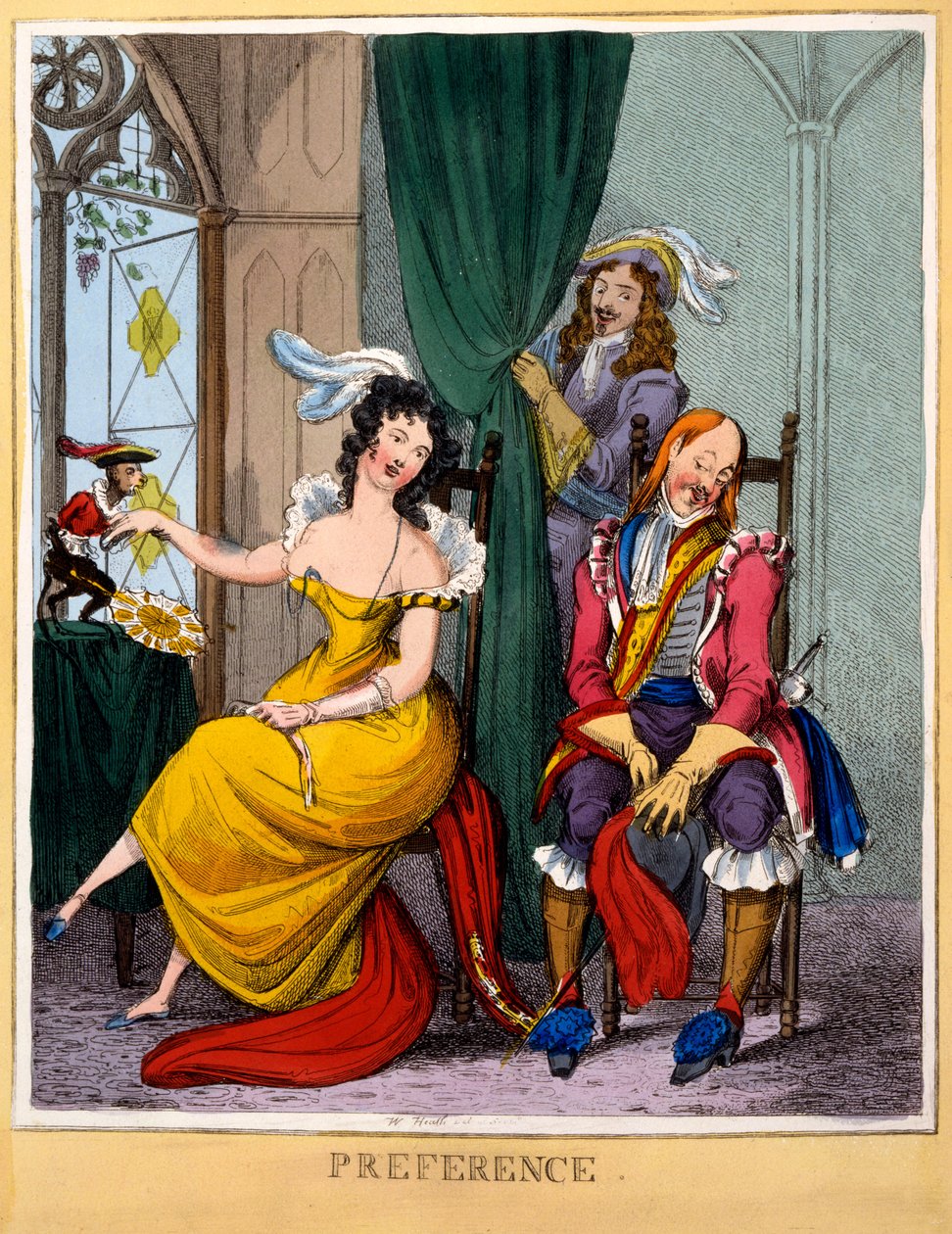 Preferência, c.1818 (gravura colorida à mão) de William Heath
