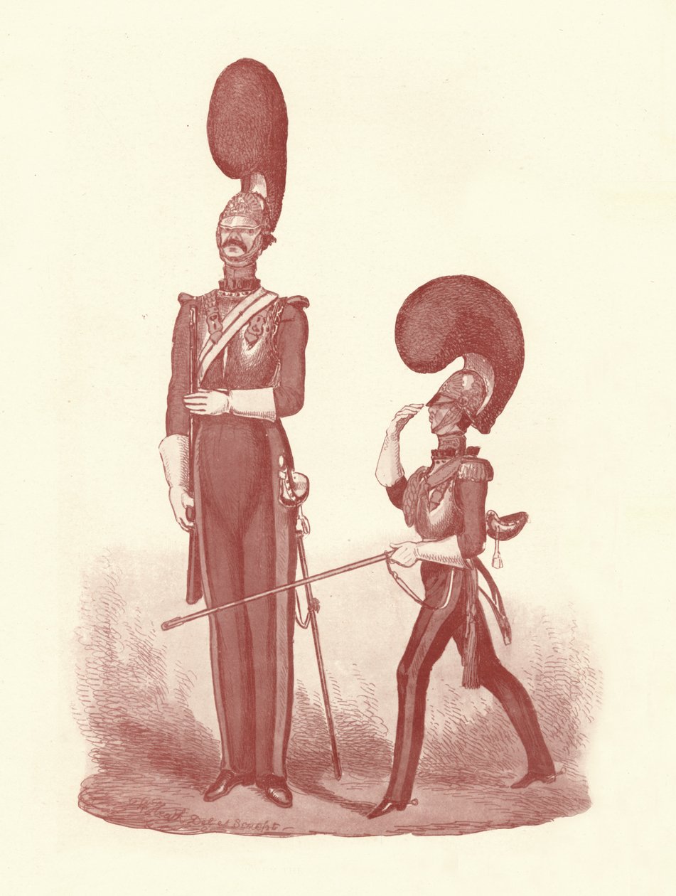 Mostrando a diferença entre o homem e o oficial, 1830-1840, 1909 de William Heath