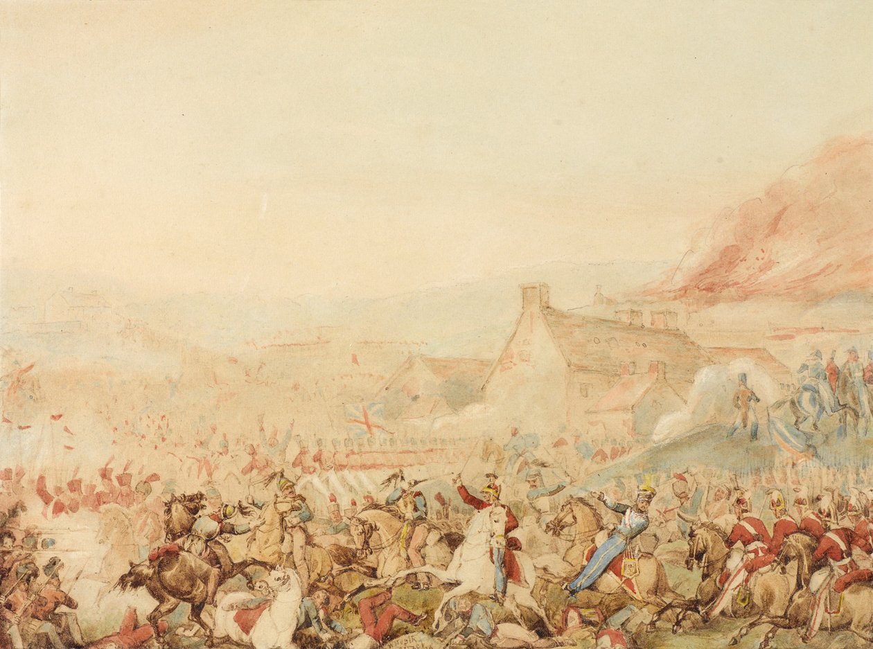 A Batalha de Waterloo, 1815, c.1818 de William Heath