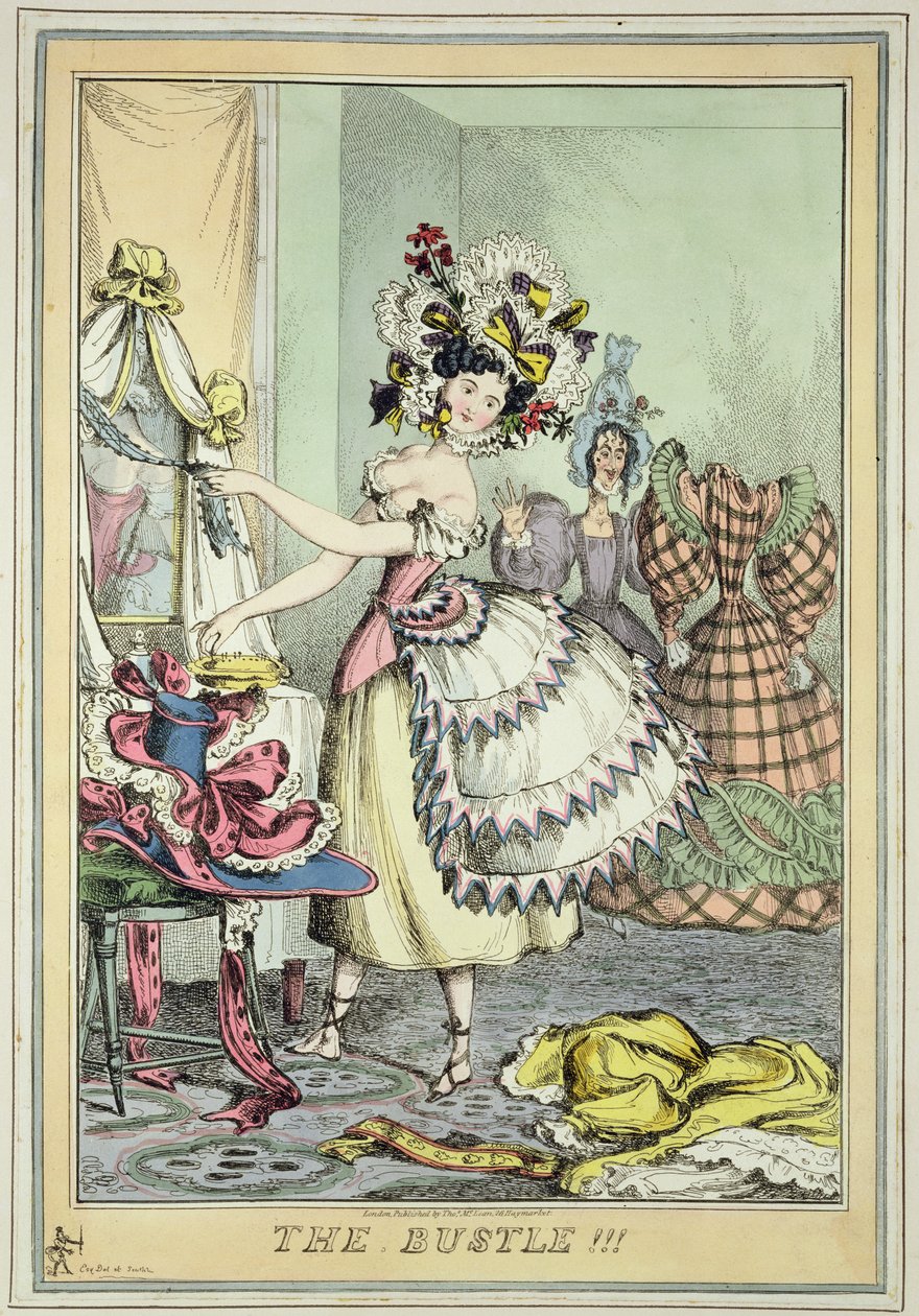 The Bustle, publicado por Thomas McLean, Londres (colorido gravura) de William Heath