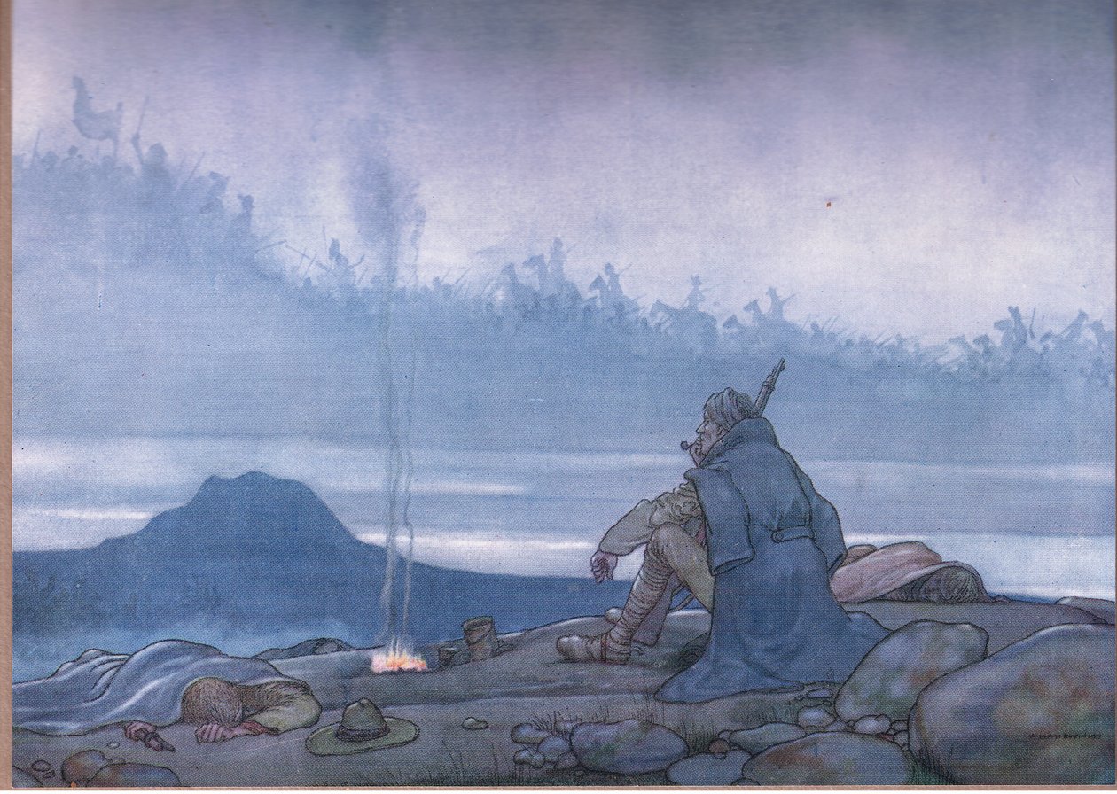 Siga depois siga-depois para a colheita é costurada de William Heath Robinson