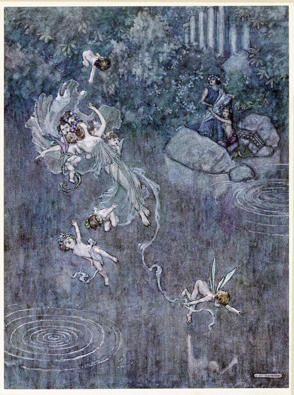 Oberon: e faça-o com a feira de Aegle quebrar sua fé, de, A Midsummer Nights Dream, pub. 1914 de William Heath Robinson