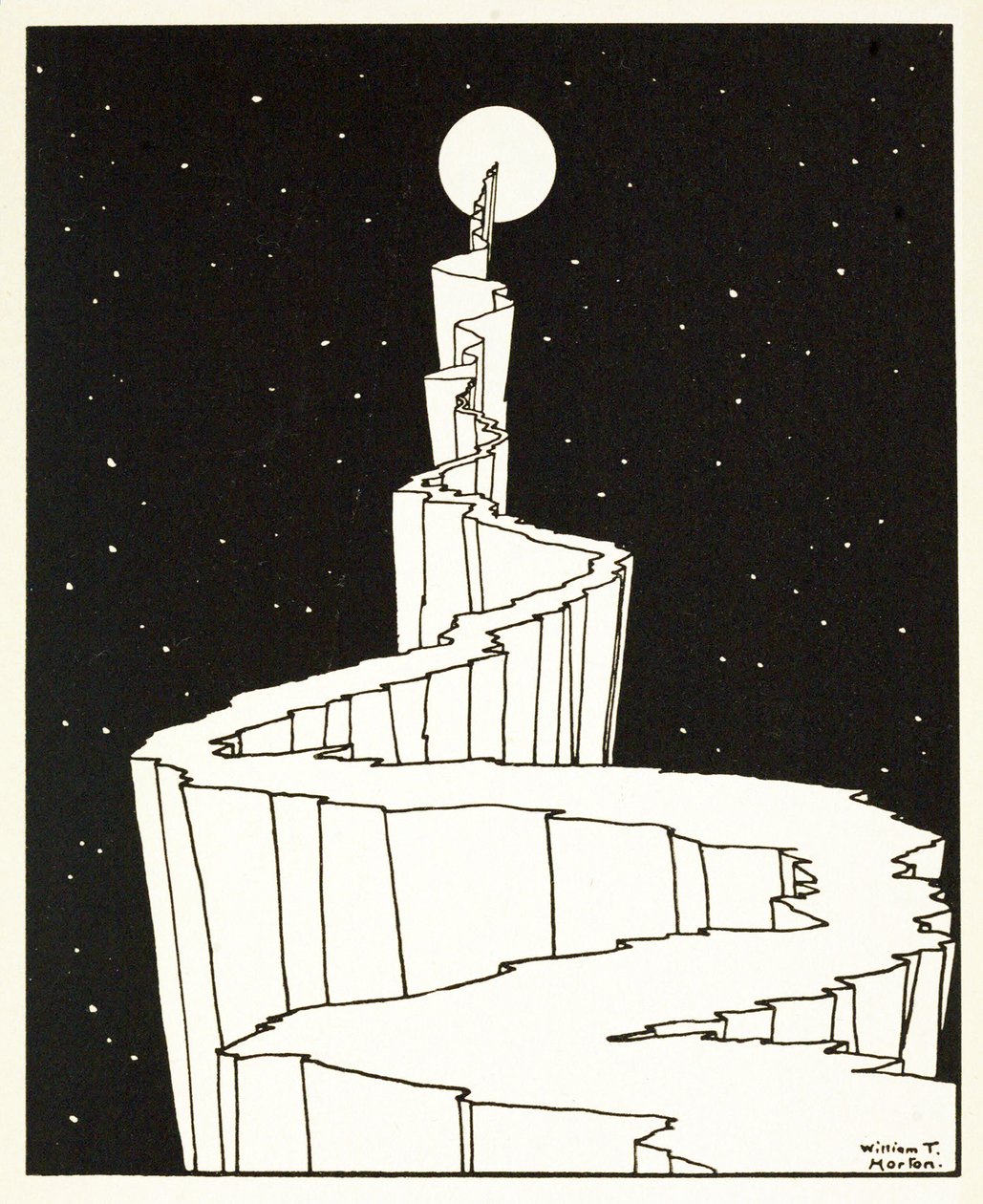 O Caminho para a Lua, de Um Livro de Imagens, pub. 1898 (gravura) de William Heath Robinson