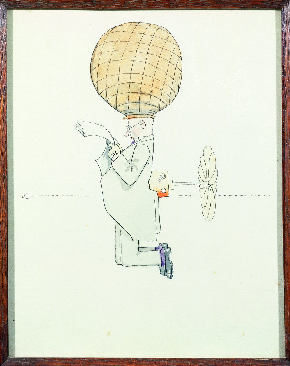 O sistema de viagem aérea pessoal para cavalheiros de William Heath Robinson
