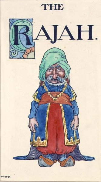 O Rajá (aguarela sobre papel) de William Heath Robinson