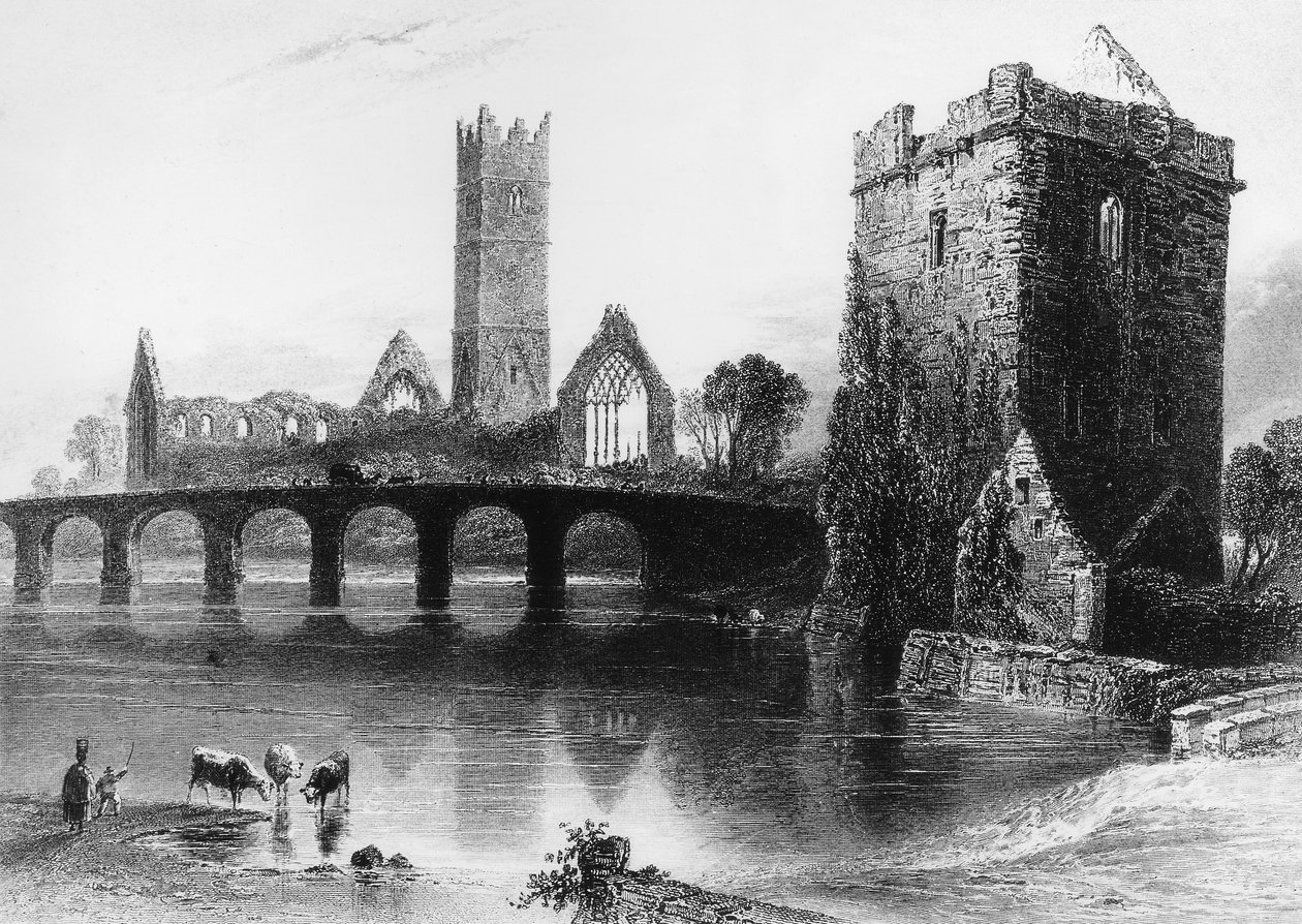 English Landscape Salon de 1843 após pintura de WH Bartlett gravura de J. Cousen de William Henry (after) Bartlett