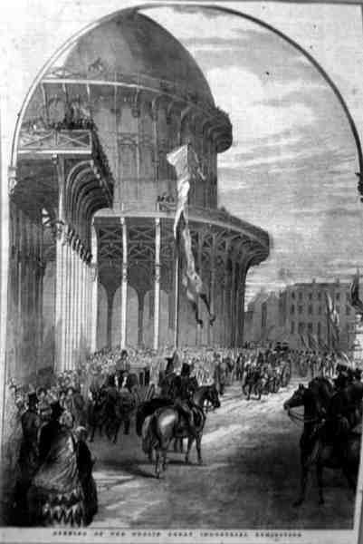 Inauguração da Grande Exposição Industrial de 1853 em Dublin, de "Scenery and Antiquities of Ireland", de George Virtue de William Henry (after) Bartlett