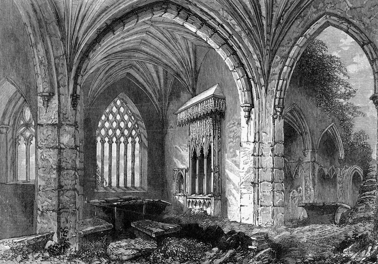 Abadia da Santa Cruz, c.1841 de William Henry Bartlett