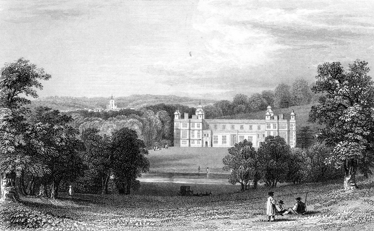Audley End, Essex, gravado por Henry Adlard, 1832 de William Henry Bartlett