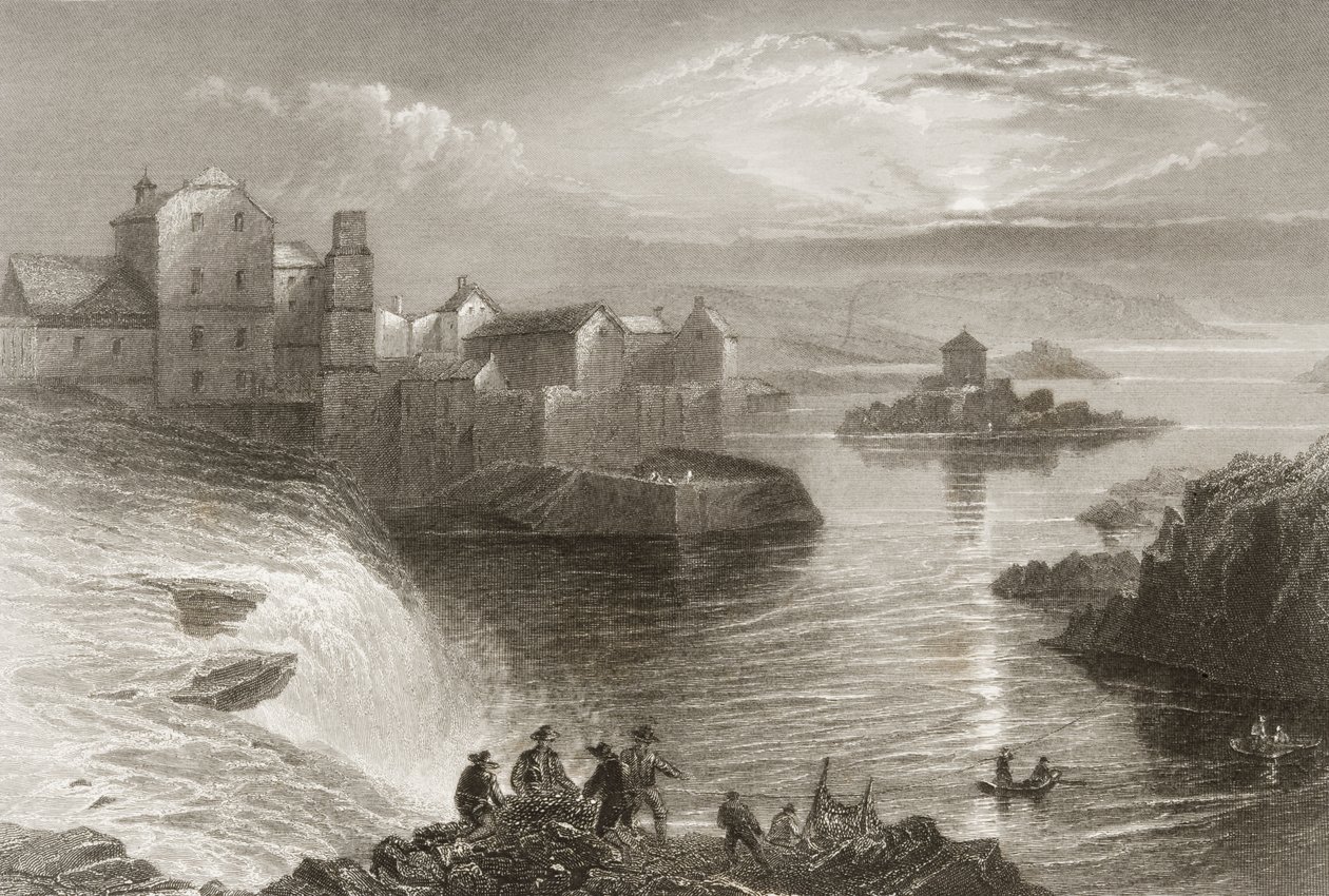 Ballyshannon, Condado de Donegal, de &39;Cenário e Antiguidades da Irlanda&39; por George Virtue, de 1860 de William Henry Bartlett