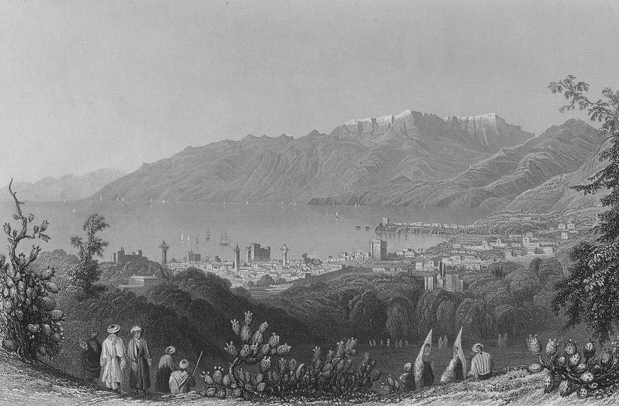Beirout, a antiga Berothah, gravada por JB Allen de William Henry Bartlett