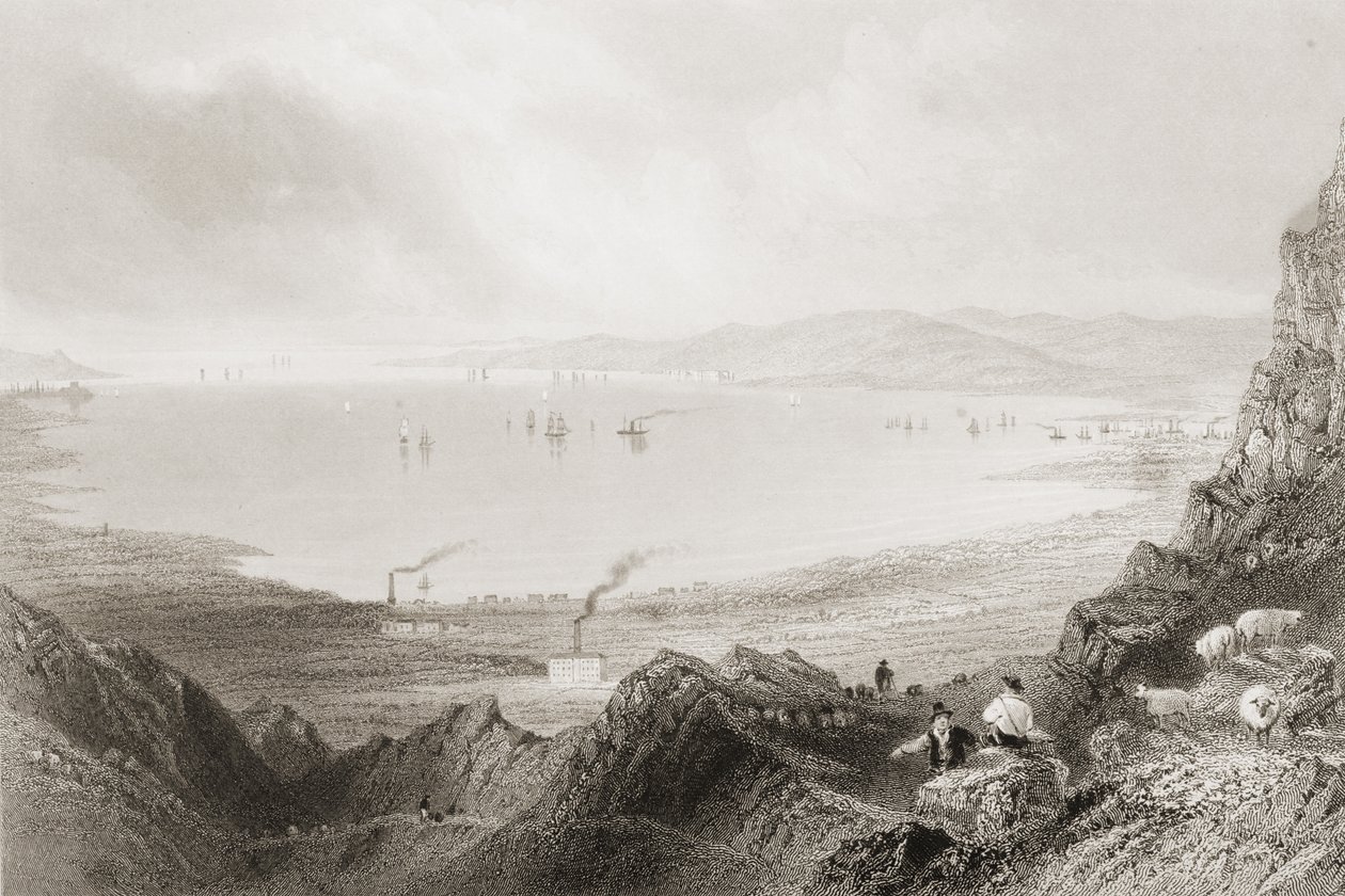 Belfast Lough, Condado de Antrim, de &39;Cenário e antiguidades da Irlanda&39; por George Virtue, de 1860 de William Henry Bartlett