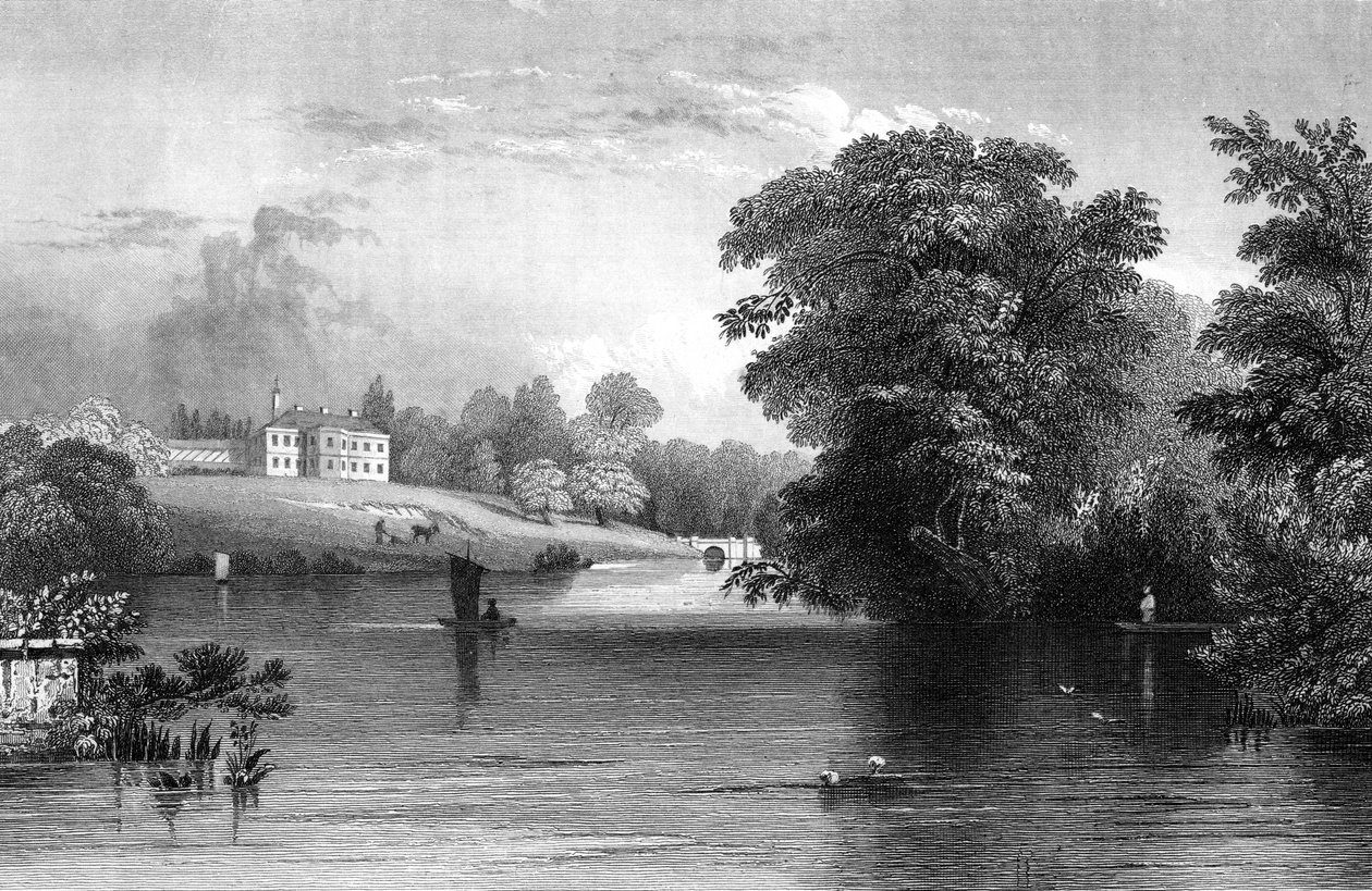 Braxted Lodge, perto de Witham, Essex, gravado por Henry Wallis, 1832 de William Henry Bartlett