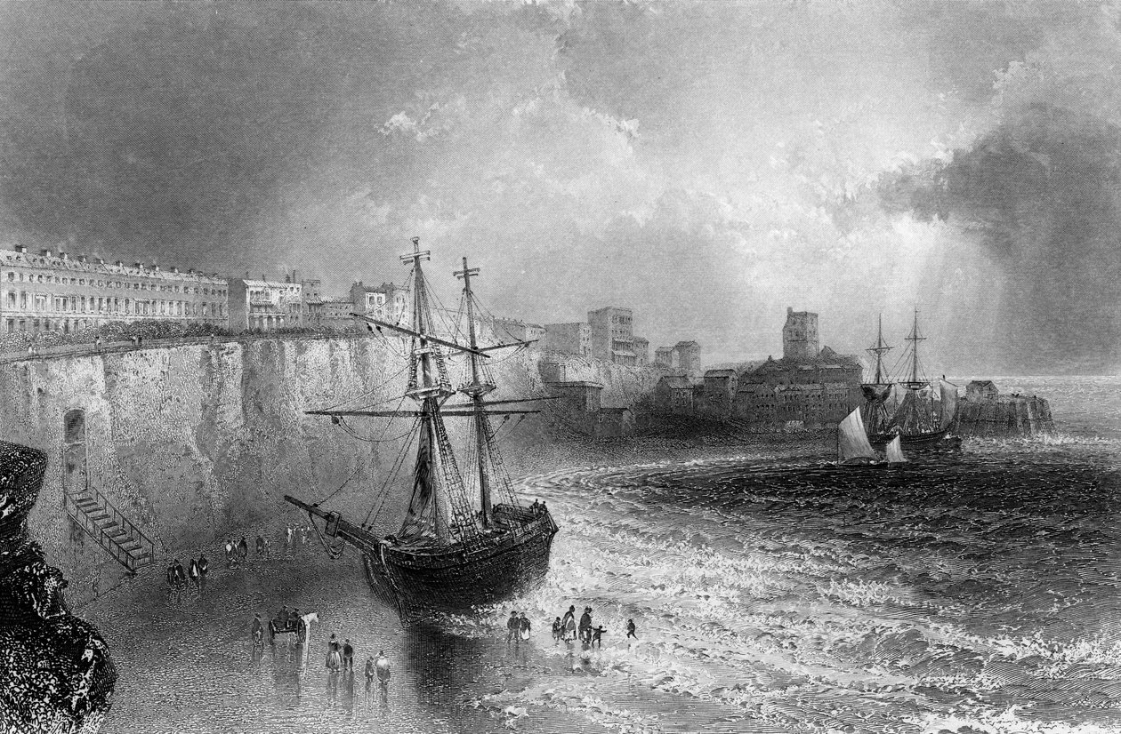 Broadstairs, Kent, gravado por Robert Brandard, 1842 de William Henry Bartlett