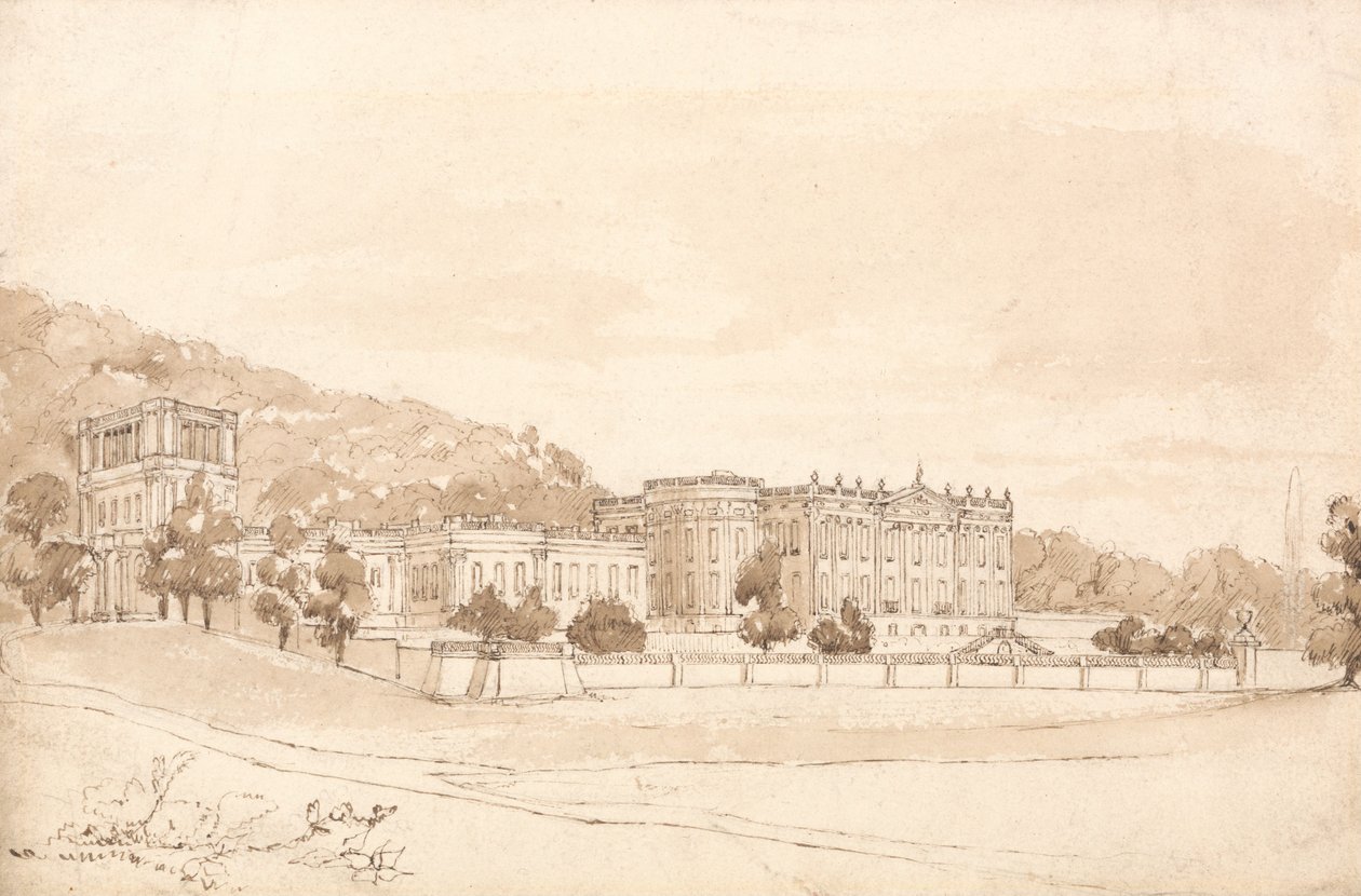 Chatsworth House, Derbyshire de William Henry Bartlett