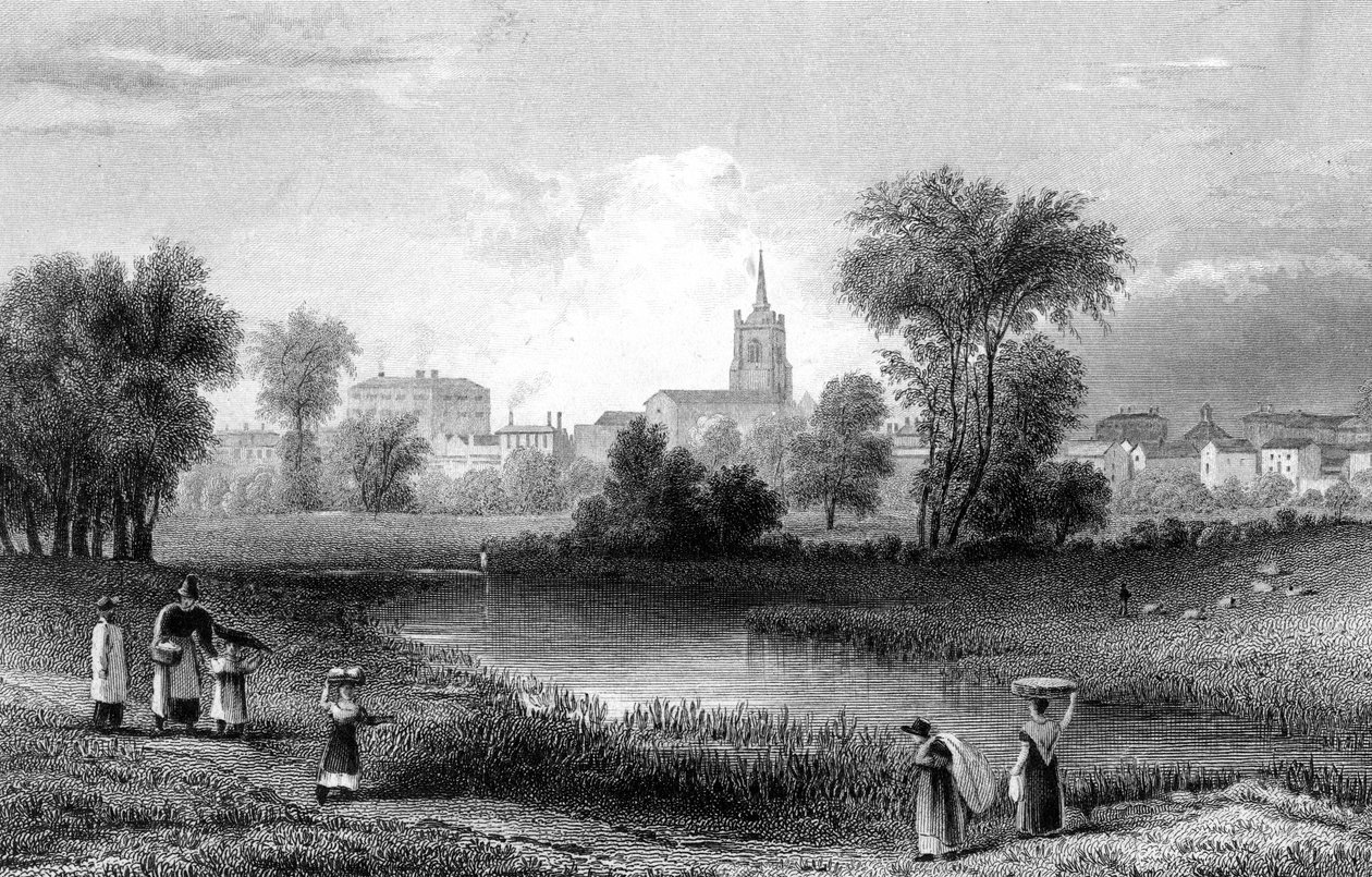 Chelmsford, Essex, gravado por John Rogers, 1831 de William Henry Bartlett