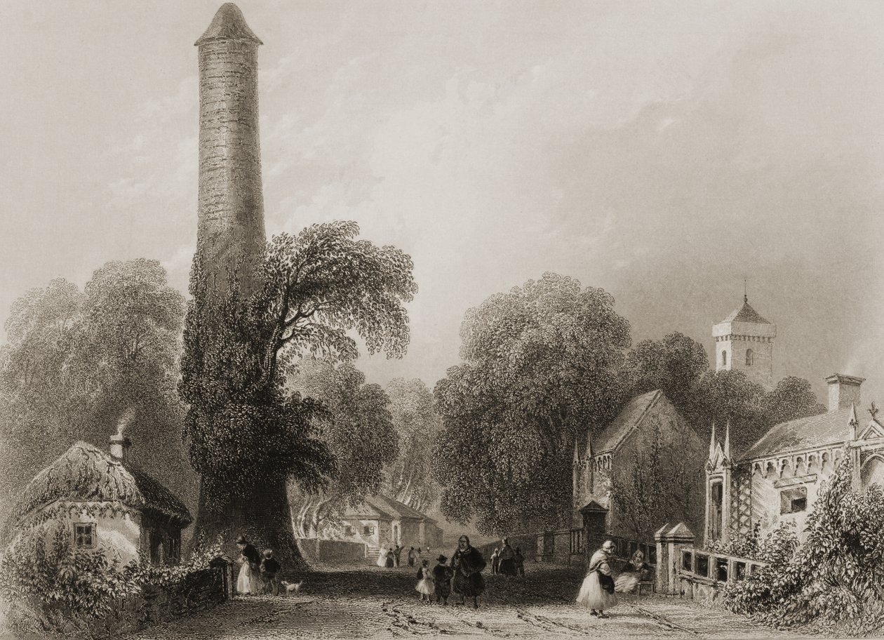 Clondalkin, Condado de Dublin, na Irlanda, de &39;Cenário e Antiguidades da Irlanda&39; por George Virtue, de 1860 de William Henry Bartlett